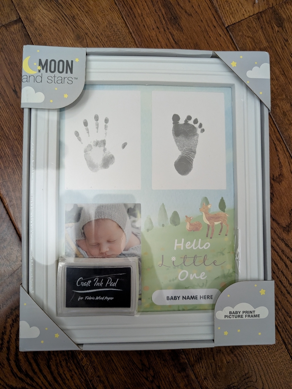 Moon And Stars Baby Hand Foot Print Picture Photo Frame New